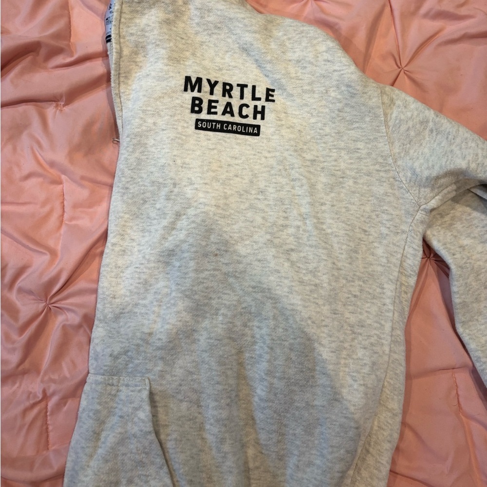 Gray Myrtle Beach Zip-Up Hoodie